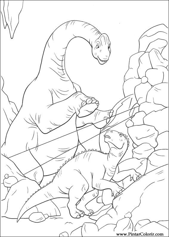 Pintar e Colorir Dinossauro - Desenho 018