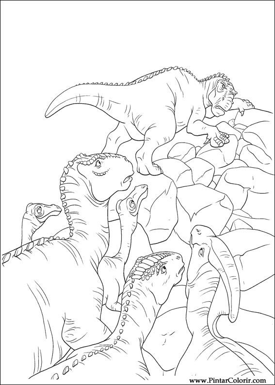 Pintar e Colorir Dinossauro - Desenho 022