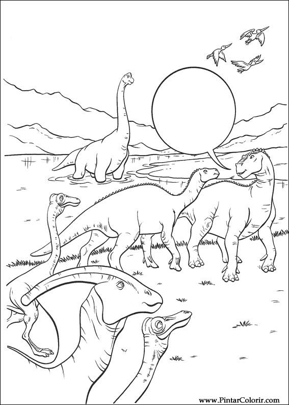 Pintar e Colorir Dinossauro - Desenho 028