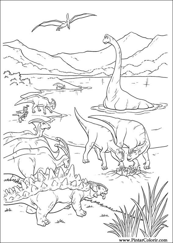 Pintar e Colorir Dinossauro - Desenho 031