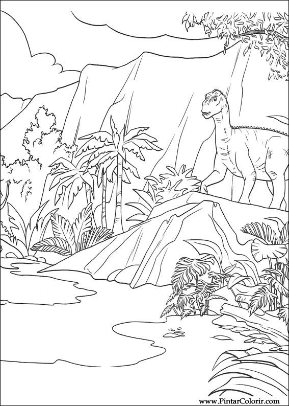 Dibujos para pintar & Dinosaur Color - Diseño de impresión 034