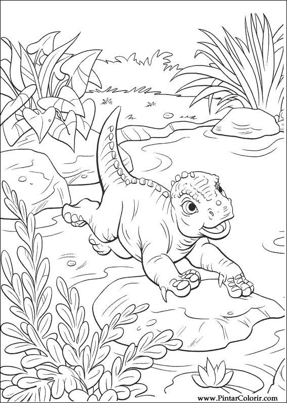 Pintar e Colorir Dinossauro - Desenho 038