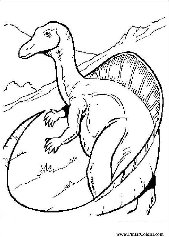 Pintar e Colorir Dinossauro - Desenho 044