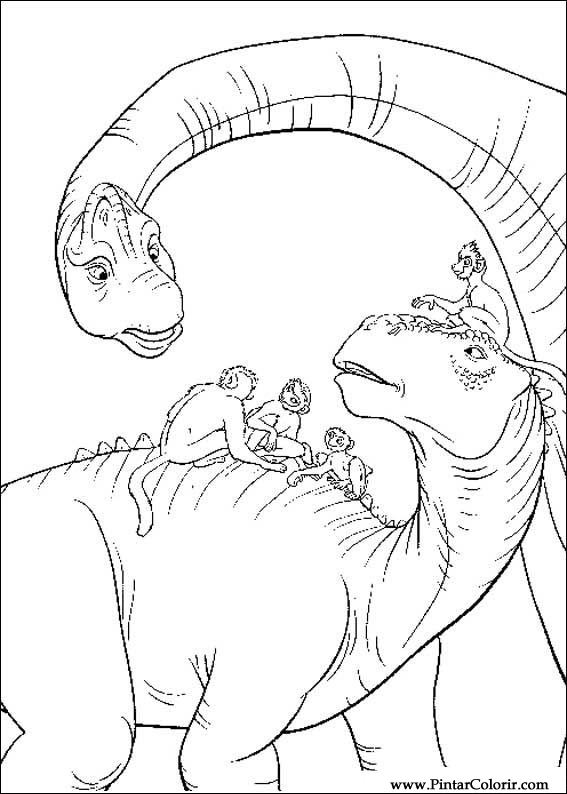 Drawings To Paint & Colour Dinosaur - Print Design 050
