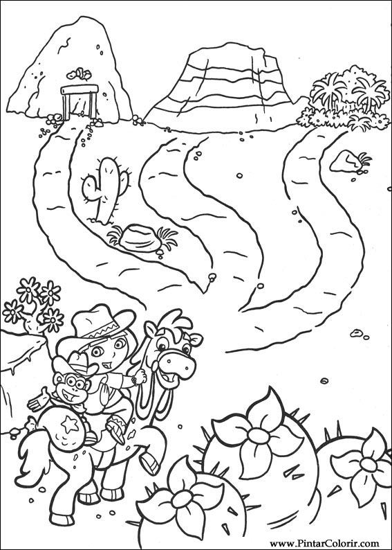 Pintar e Colorir Dora A Aventureira - Desenho 001