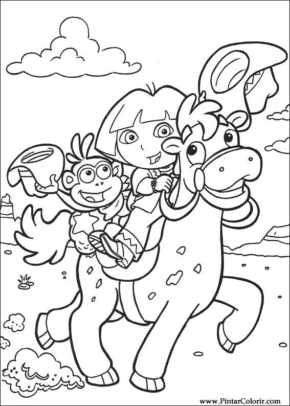 Pintar e Colorir Dora A Aventureira - Desenho 008