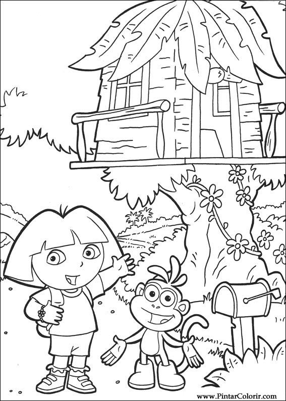 Pintar e Colorir Dora A Aventureira - Desenho 013