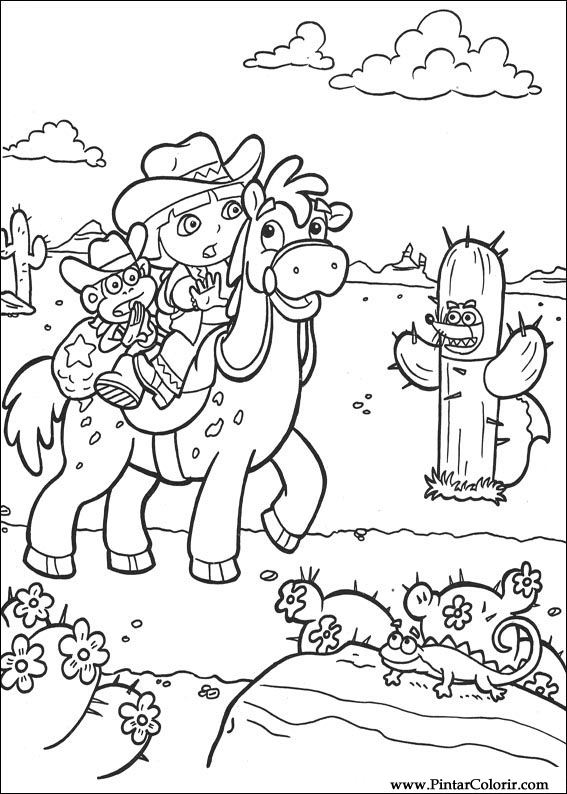 Pintar e Colorir Dora A Aventureira - Desenho 018