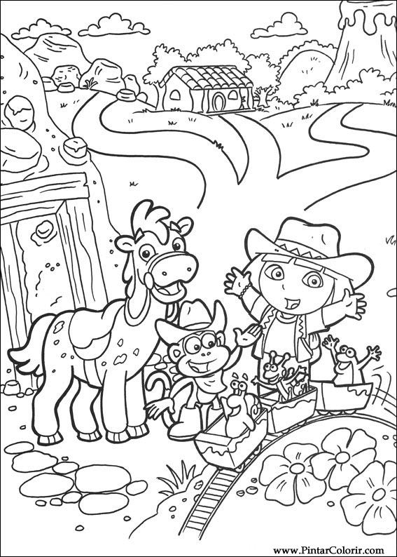 Pintar e Colorir Dora A Aventureira - Desenho 021