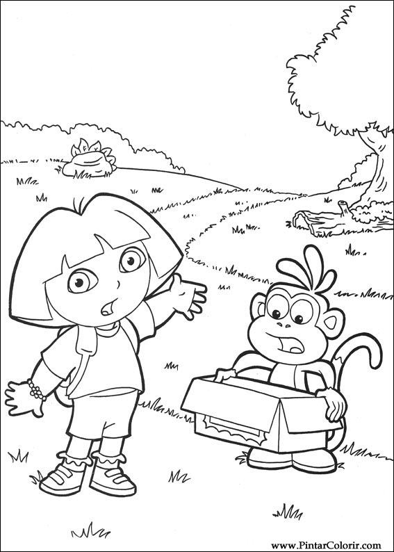 Pintar e Colorir Dora A Aventureira - Desenho 022