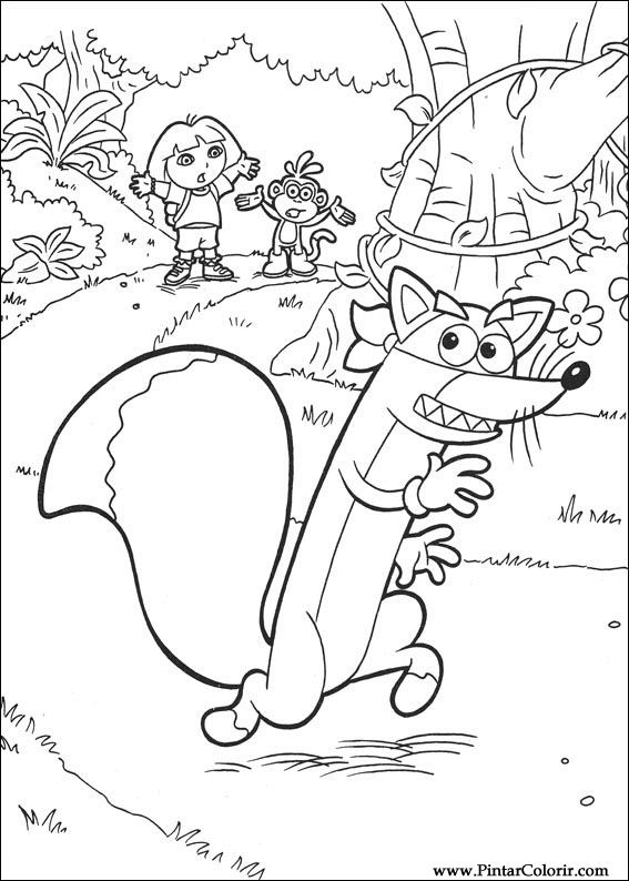 Pintar e Colorir Dora A Aventureira - Desenho 024