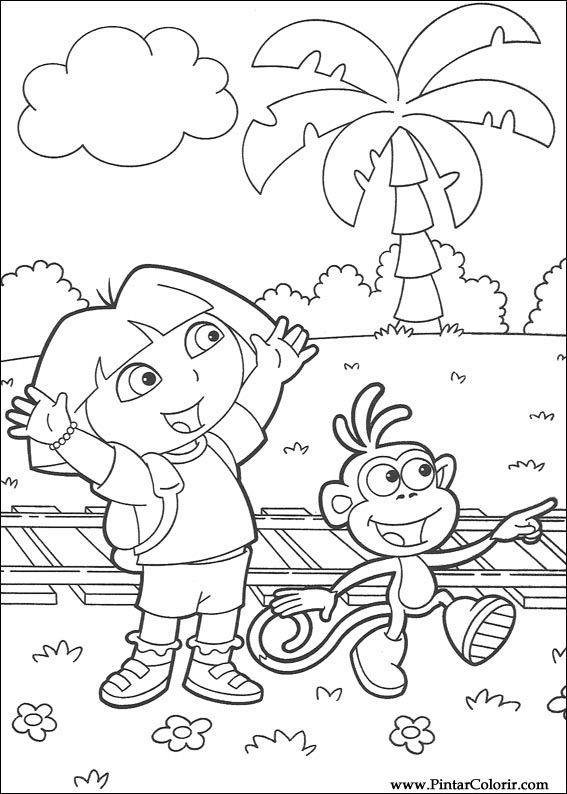 Pintar e Colorir Dora A Aventureira - Desenho 062