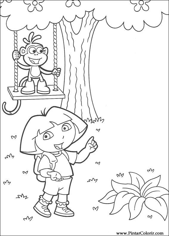 Pintar e Colorir Dora A Aventureira - Desenho 077