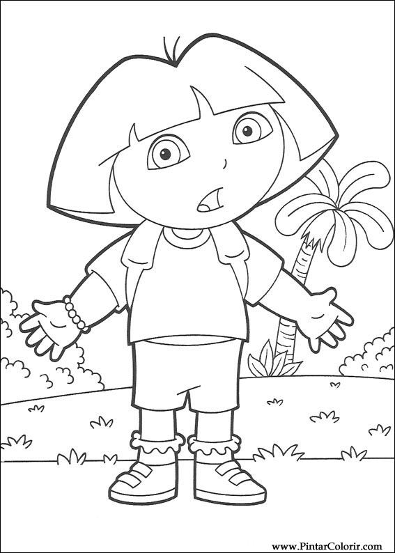 Pintar e Colorir Dora A Aventureira - Desenho 081