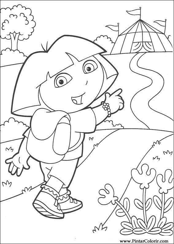 Pintar e Colorir Dora A Aventureira - Desenho 084