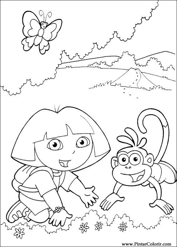 Pintar e Colorir Dora A Aventureira - Desenho 093