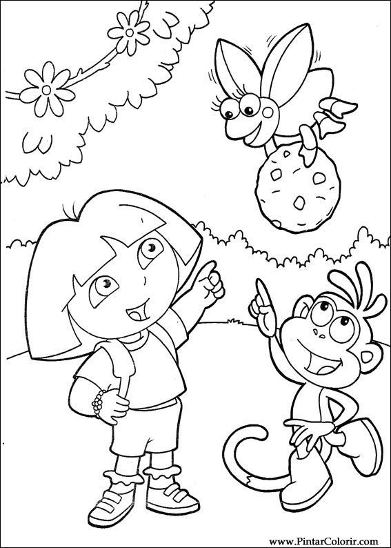 Pintar e Colorir Dora A Aventureira - Desenho 097