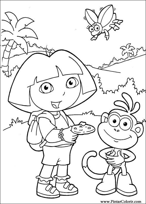 Pintar e Colorir Dora A Aventureira - Desenho 099