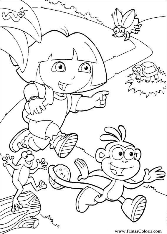 Pintar e Colorir Dora A Aventureira - Desenho 100