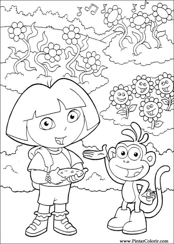 Pintar e Colorir Dora A Aventureira - Desenho 101