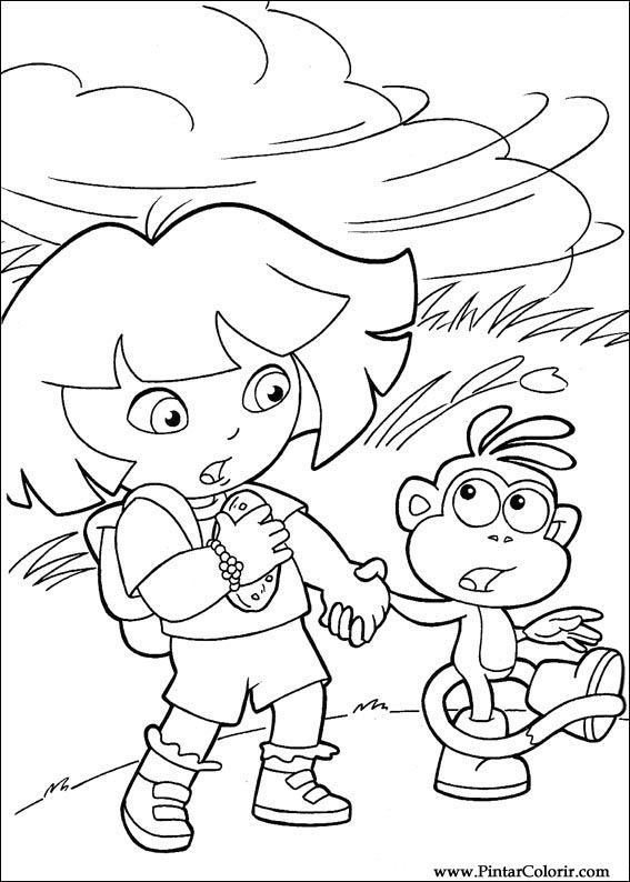 Happy Easter with Dora Coloring Page - Free Printable Coloring Pages for  Kids