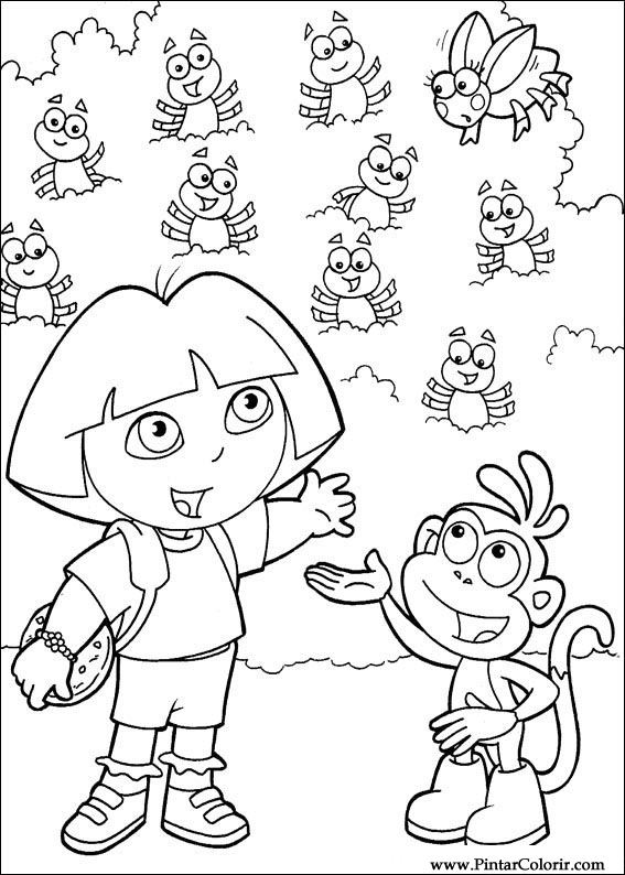 Pintar e Colorir Dora A Aventureira - Desenho 108