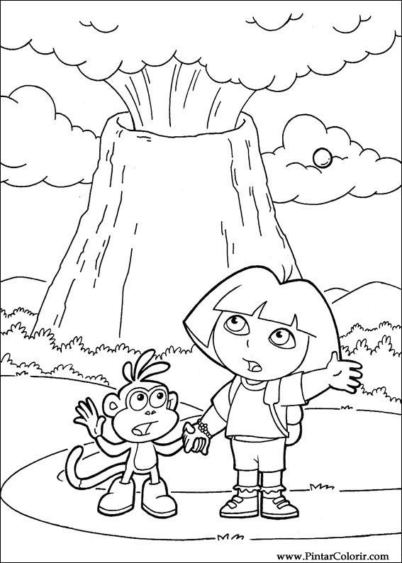 Pintar e Colorir Dora A Aventureira - Desenho 123