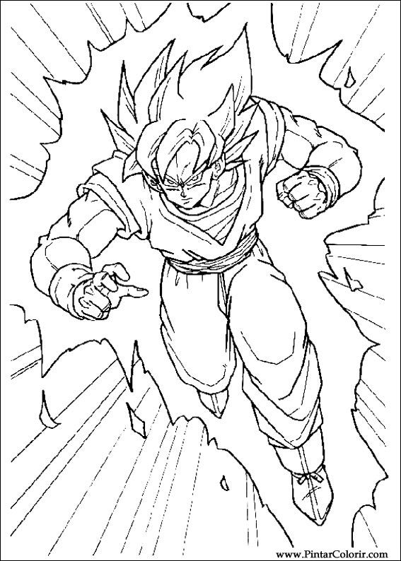 Drawings To Paint & Colour Dragon Ball Z - Print Design 038