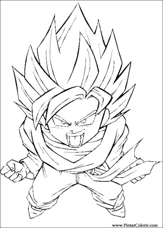 Kit 100 Desenhos Para Pintar E Colorir Dragonball Z - Folha A4 ! 2 Por  Folha! - #0029