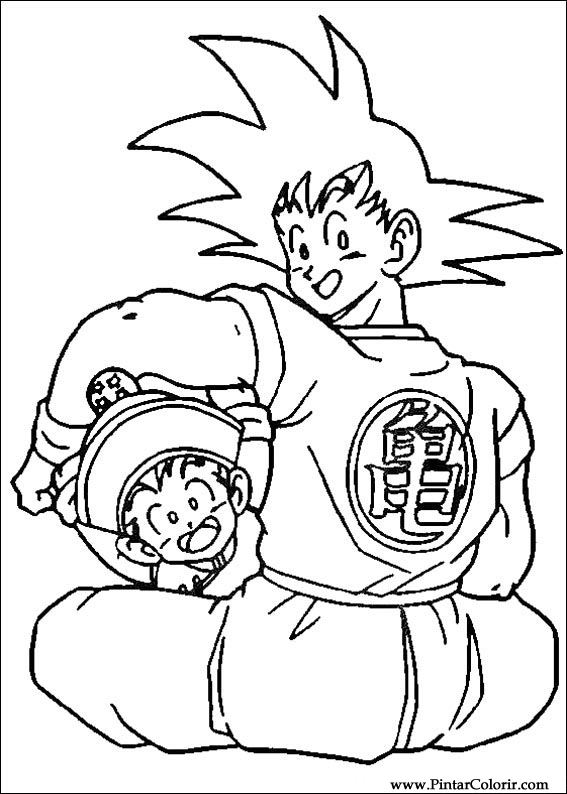 Para Colorir Goku Dragon Imprimir Grátis