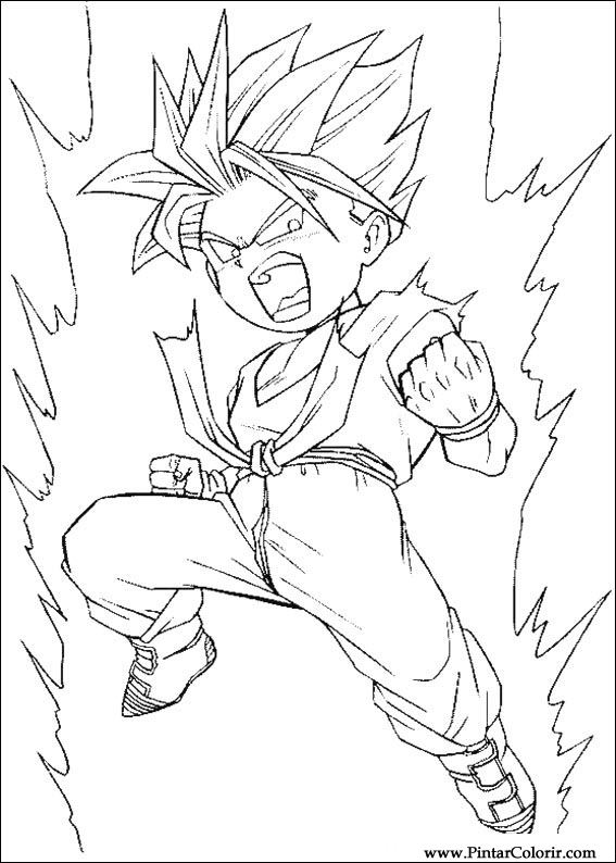 Drawings To Paint & Colour Dragon Ball Z - Print Design 072