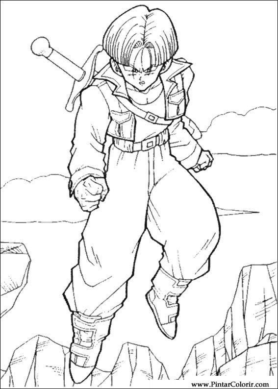 Drawings To Paint & Colour Dragon Ball Z - Print Design 067