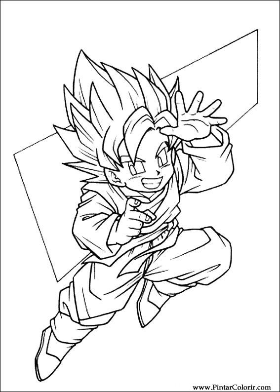 Drawings To Paint & Colour Dragon Ball Z - Print Design 070