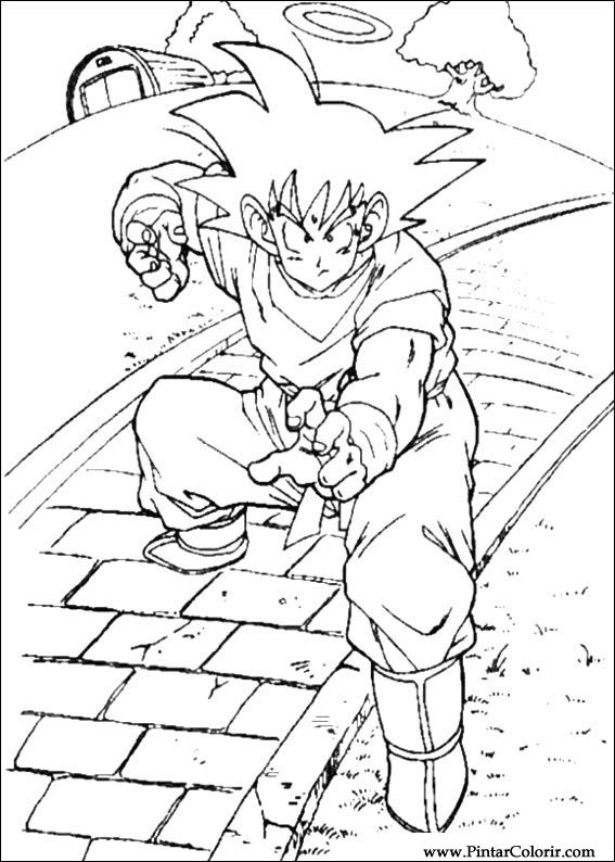 Drawings To Paint & Colour Dragon Ball Z - Print Design 067