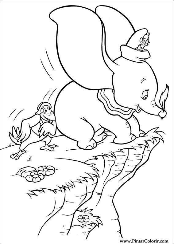Pintar e Colorir Dumbo - Desenho 003