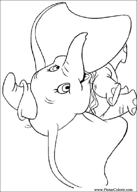 Pintar e Colorir Dumbo - Desenho 008