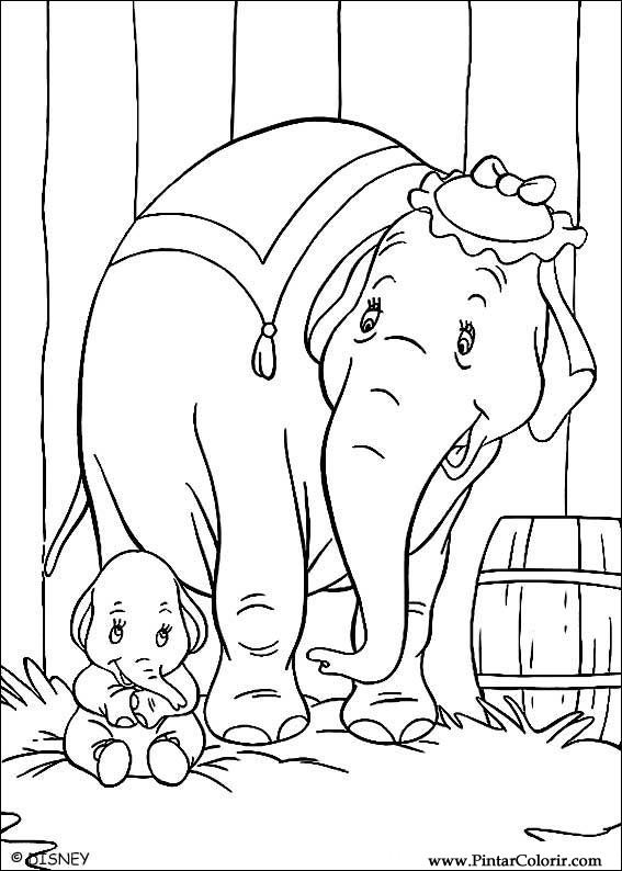 Pintar e Colorir Dumbo - Desenho 012