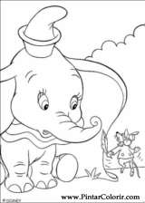 Pintar e Colorir Dumbo - Desenho 018