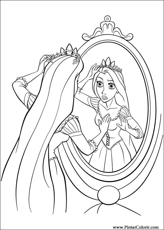 Princesa Rapunzel para Colorir - Desenhos para Pintar da Disney