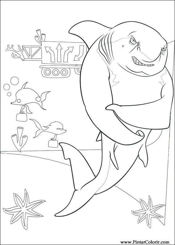 Pintar e Colorir Gang Dos Tubaroes - Desenho 002