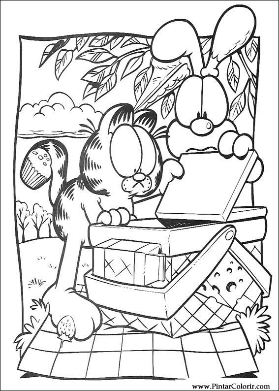 Pintar e Colorir Garfield - Desenho 009