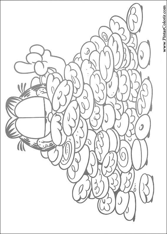 Pintar e Colorir Garfield - Desenho 012
