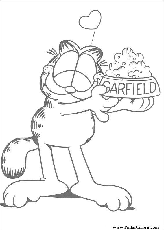 Pintar e Colorir Garfield - Desenho 014