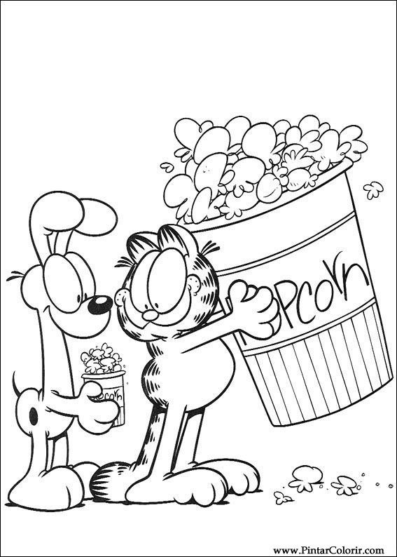 Pintar e Colorir Garfield - Desenho 018