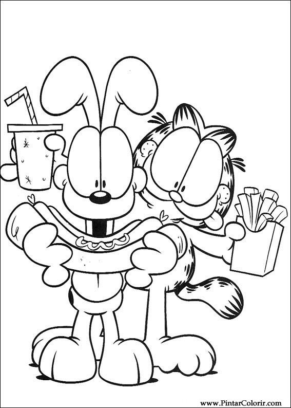 Pintar e Colorir Garfield - Desenho 025