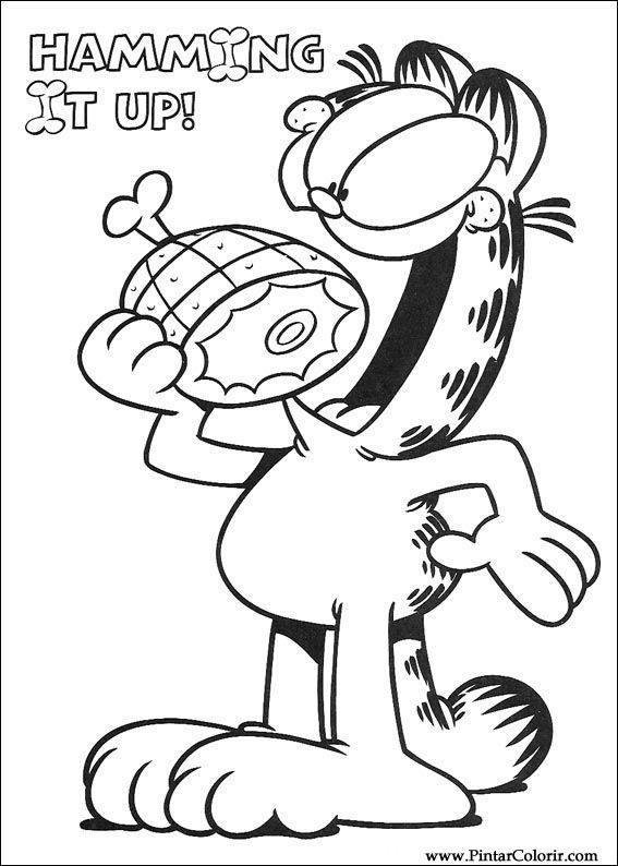 Pintar e Colorir Garfield - Desenho 027