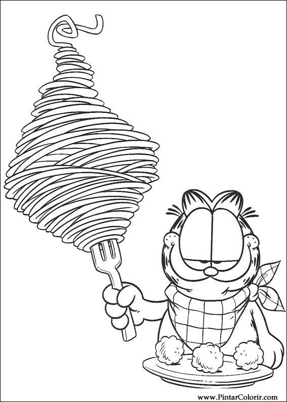 Pintar e Colorir Garfield - Desenho 036