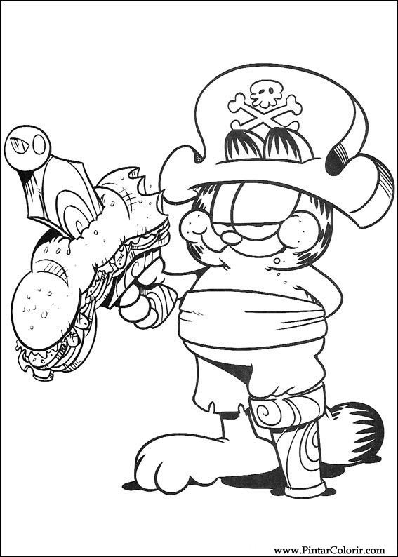 Pintar e Colorir Garfield - Desenho 042