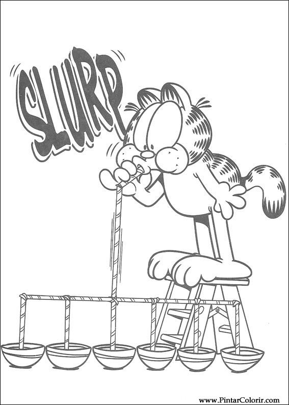 Pintar e Colorir Garfield - Desenho 058