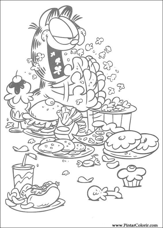 Pintar e Colorir Garfield - Desenho 061